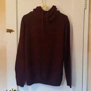Mens Red Knit Mockneck Sweater L
